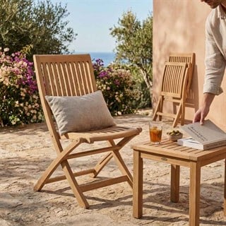 Kayu Teak Kingston Katlanır Bahçe Sandalyesi