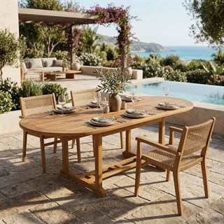 Kayu Teak Oval 150/200 Extendable Table