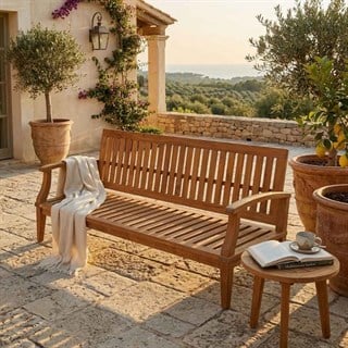 Kayu Teak Üçlü Kanepe