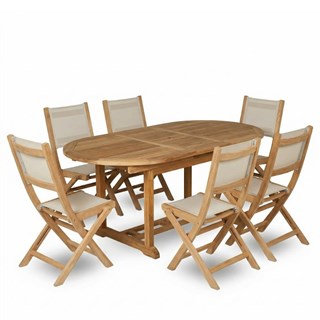 Kayu Teak 6 Kişilik Bahçe Masa Takımı
