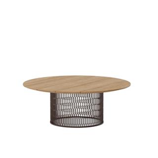 Kettal Mesh Teak Corten Yuvarlak Orta Sehpa
