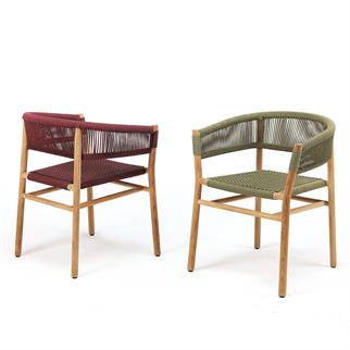 Ethimo Kilt Teak Olive Green Kollu Sandalye 