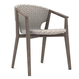 Ethimo Knit Pickled Teak Light Grey Bahçe Yemek Sandalyesi