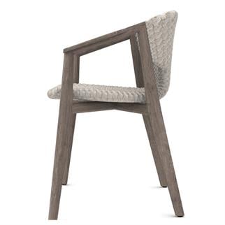 Ethimo Knit Pickled Teak Light Grey Bahçe Yemek Sandalyesi