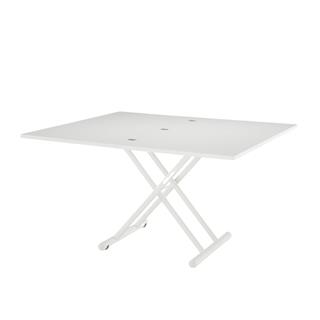 Brunch Masa/Orta Sehpa-Ayak Epoxy Satin White Lacquered Steel-Katlanır Tabla Satin White Lacquered