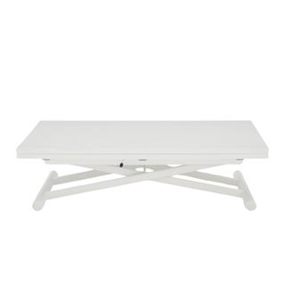 Brunch Masa/Orta Sehpa-Ayak Epoxy Satin White Lacquered Steel-Katlanır Tabla Satin White Lacquered