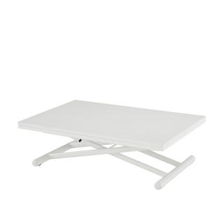 Brunch Masa/Orta Sehpa-Ayak Epoxy Satin White Lacquered Steel-Katlanır Tabla Satin White Lacquered