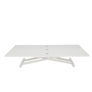 Brunch Masa/Orta Sehpa-Ayak Epoxy Satin White Lacquered Steel-Katlanır Tabla Satin White Lacquered