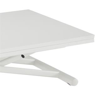 Brunch Masa/Orta Sehpa-Ayak Epoxy Satin White Lacquered Steel-Katlanır Tabla Satin White Lacquered