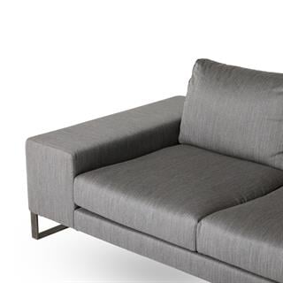 Exclusif 2 Large İkili Kanepe-With Armrest B (Alçak Kollu)-Kumaş  Tonic Acier (Grade H)-(Sırt ve Kırlent Dahil)