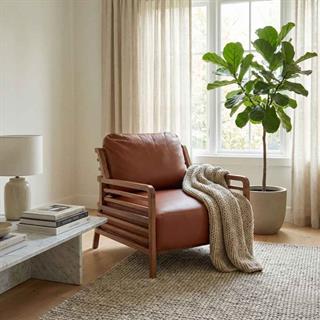 Ligne Roset Flax Deri Fauve Tekli Koltuk