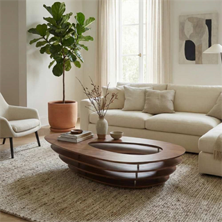 Ligne Roset Interstice Walnut Orta Sehpa