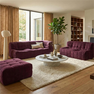 Ligne Roset Kashima Aubergine Large Ottoman