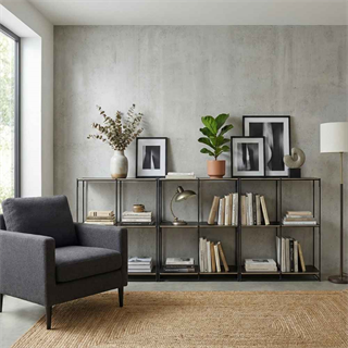 Ligne Roset La Bibliothèque Fil Black 3-Module Shelving Unit