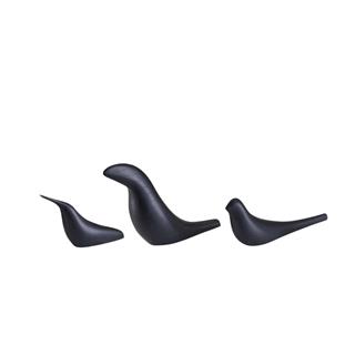 Pajaros Dekoratif Kuşlar- 3lü set- Siyah