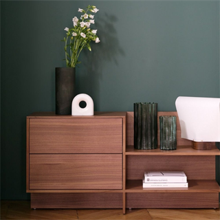 Ligne Roset Ribbed Small Green İkili Vazo