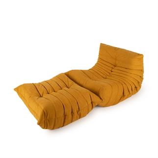 Ligne Roset Togo Curry Armchair and Pouf