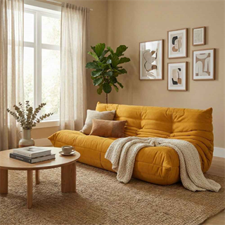 Ligne Roset Togo Large Curry 3-Seater Sofa
