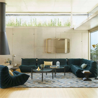 Ligne Roset Togo Large Navy Blue Üçlü Kanepe
