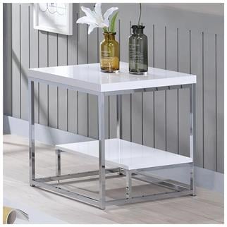 Steve Silver Lucia ET White Chrome Side Table