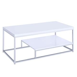 Steve Silver Lucia LT White Chrome Coffee Table