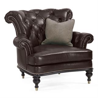 Jonathan Charles Madison Black Leather Armchair