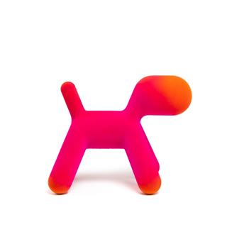 Puppy Abstract Plastic Dog- Fuchsia/Orange (12)
