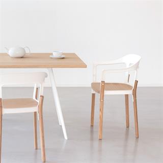 Magis Steelwood Natural White Kollu Sandalye