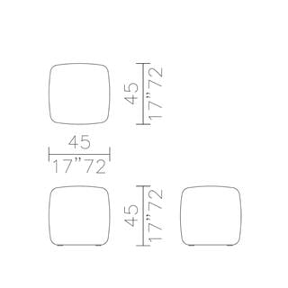 Meridiani Charlot Burgundy Square Pouf