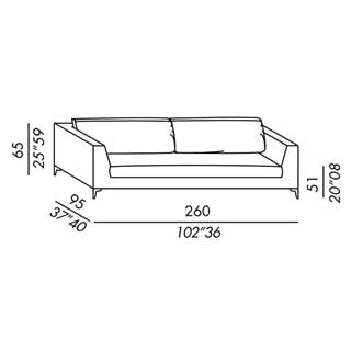 Louis Up Kanepe (260)-Legs Matt Black-Fabric Tobago 01-(Executive)