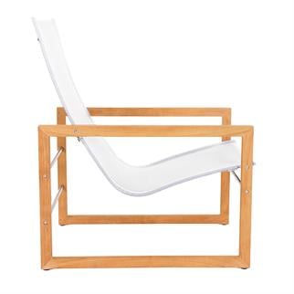 Alfresco Cube Teak White Sun Lounger