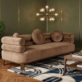 Mitchell Gold+Bob Williams Lucy Velvet Sepia Üçlü Kanepe