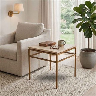 Mitchell Gold+Bob Williams Vandyke Travertine Side Table