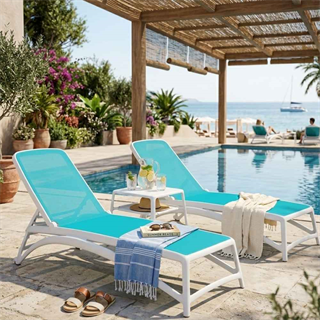 Nardi Atlantico Celeste 2 Şezlong 1 Sehpa Takımı