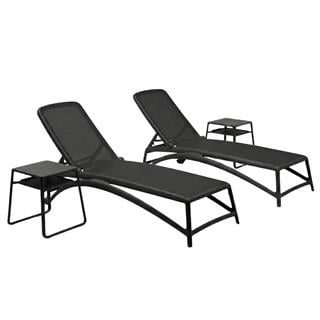 Nardi Atlantico Anthracite 2 Şezlong 2 Sehpa Takımı