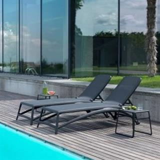 Nardi Atlantico Anthracite 2 Şezlong 2 Sehpa Takımı
