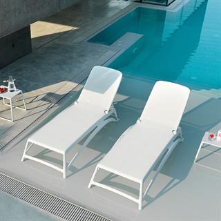 Nardi Atlantico Pop White Lounge Chair and Side Table Set