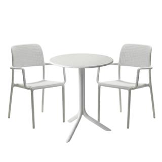 Nardi Bora Step Bianco Armchair Table Set