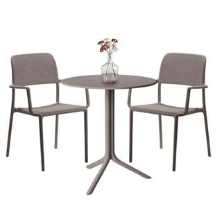 Nardi Bora Step Tortora Armchair Table Set