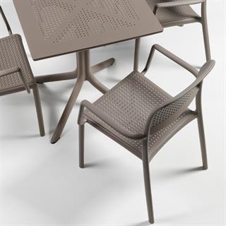 Nardi Bora Step Tortora Armchair Table Set