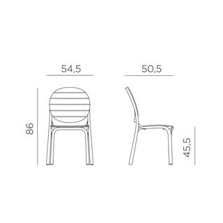 Nardi Erica Tortora İstiflenebilir Kolsuz Sandalye