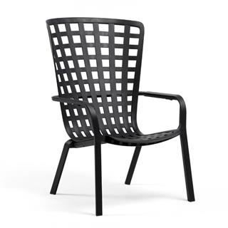 Nardi Folio Step Anthracite Armchair Pouf Table Set