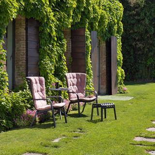 Nardi Folio Step Anthracite Armchair Pouf Table Set