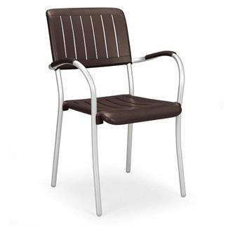 Nardi Musa Caffe Anodized İstiflenebilir Kollu Sandalye