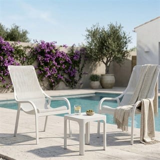 Nardi Net Lounge Bianco Koltuk Sehpa Takımı