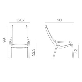 Nardi Net Lounge Corallo Chair and Anthracite Table Set