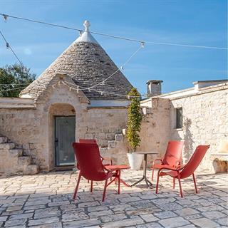 Nardi Net Lounge Corallo Chair and Anthracite Table Set