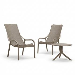 Nardi Net Lounge Tortora Chair Step Tortora Table Set