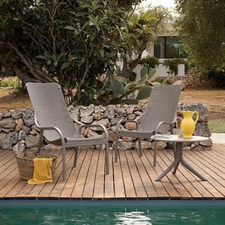 Nardi Net Lounge Tortora Chair Step Tortora Table Set