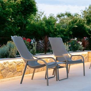 Nardi Net Pop Tortora Garden Armchair and Side Table Set